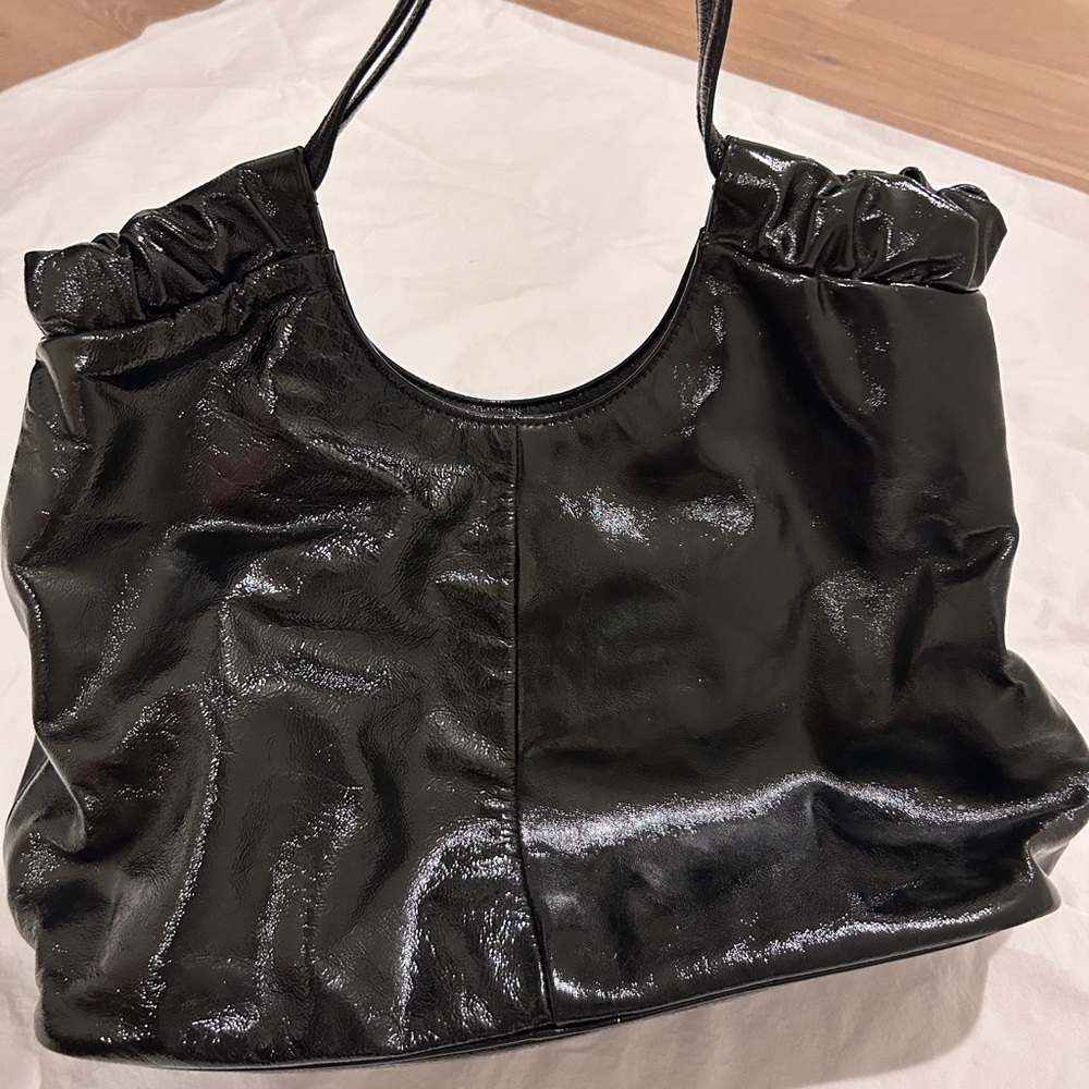 Yves Saint Laurent Patent Leather YSL Tote Bag Large Black Shoulder Bag - Picture 3 of 6